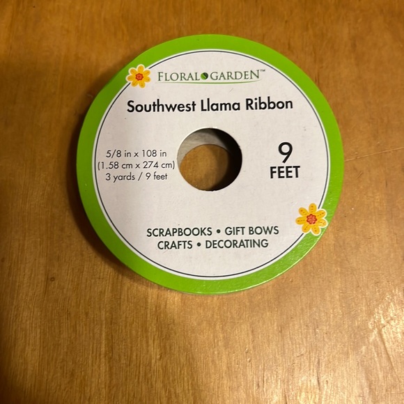 floral garden southwest llama ribbon - Picture 1 of 2